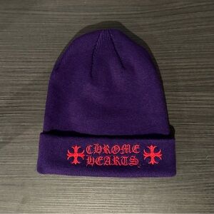 Chrome Hearts Logo Beanie Purple